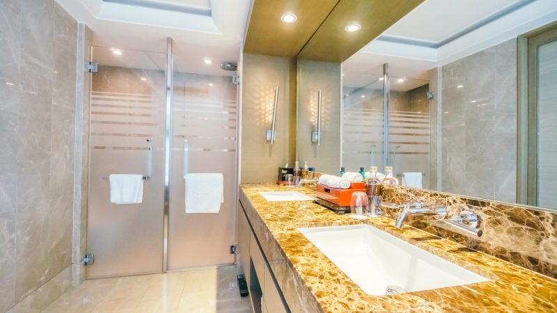BANGKOK, THAILAND - AUGUST 12 2016: Beautiful luxury bathroom interior decoration in Hotel
